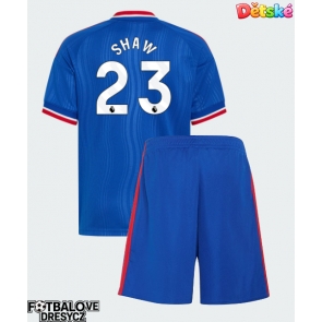 Manchester United Luke Shaw #23 Dětské Venkovní dres komplet 2026-27 Krátký Rukáv (+ trenýrky)